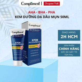 Kem Dưỡng Ẩm Compliment No Problem AHA-BHA-PHA Phục Hồi Tái Tạo Da, Giảm Mụn ,Mờ Thâm 50ml