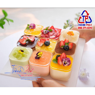 20 Hộp mica vuông đựng bánh lạnh tiramisu, panna cotta, mousse GD-2013