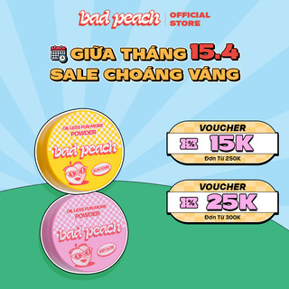 Combo 2 Phấn Phủ Bột BAD PEACH Kiềm Dầu Giữ Lớp Nền Đẹp Oil Less Fun More Powder SPF35/PA++(2 hộp x 4g)