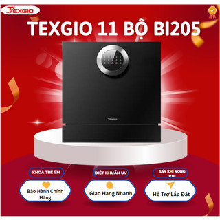 Máy Rửa Bát 11 bộ Texgio TG–BI205, Sấy Khô Khí Nóng Diệt Khuẩn 99,999% Siêu Sạch, Hàng Chính Hãng