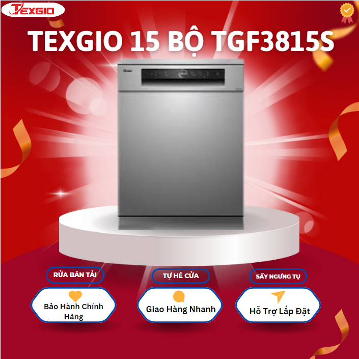 Máy rửa bát Texgio 15 Bộ TGF3815S