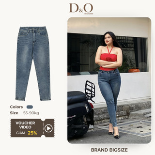 Quần Jean Nữ BigSize 58-90kg Quần Bò Bó Skinny Dáng Dài Màu Xanh Rêu Basic Lưng Cao Tôn Dáng Co Giãn Mạnh 1162