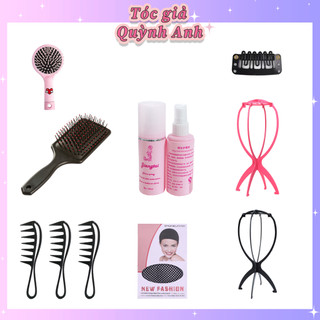 Phụ kiện chăm sóc tóc giả, lược chải tóc, wig cap, xịt dưỡng tóc giả, lưới trùm tóc giả, giá đỡ wig