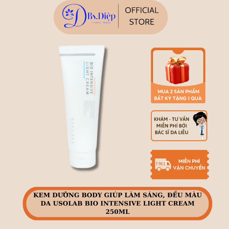 Kem dưỡng Body giúp làm sáng, đều màu da Usolab Bio Intensive Light Cream 250ml