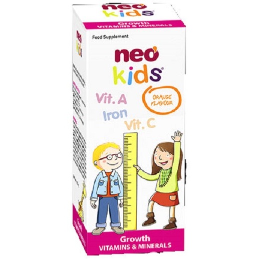 Siro ăn ngon Neo Kids Growth - 19 Vitamin, khoáng chất giúp bé yêu đủ chất cao lớn mỗi ngày 150ml