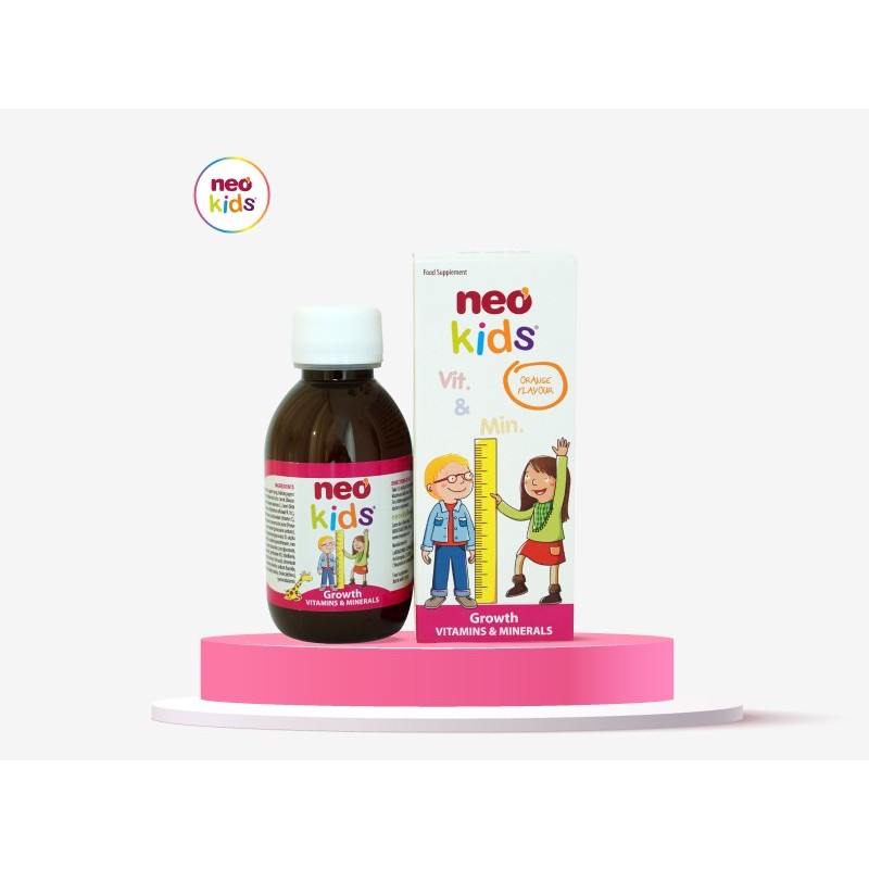 Siro ăn ngon Neo Kids Growth - 19 Vitamin, khoáng chất giúp bé yêu đủ chất cao lớn mỗi ngày 150ml