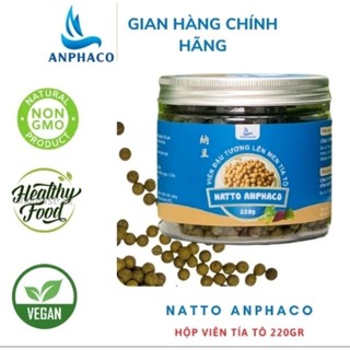Natto đậu tương lên men viên tía tô Anphaco hủ 220g