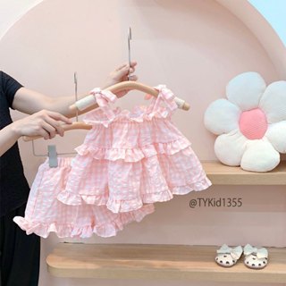 Quần áo trẻ em, Quần áo hè bé gái, set 2 dây thô đũi mềm mát cho bé 8-25kg S1355 | Tiểu Yến KID