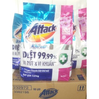 Mới !! Bột giặt Attack oải hương/anh đào 3,8kg.