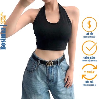 Áo Croptop Cổ Yếm Choàng Bosimaz CS511 hở lưng, thun co giãn 4 chiều, vải đẹp dày, thoáng mát không xù lông.