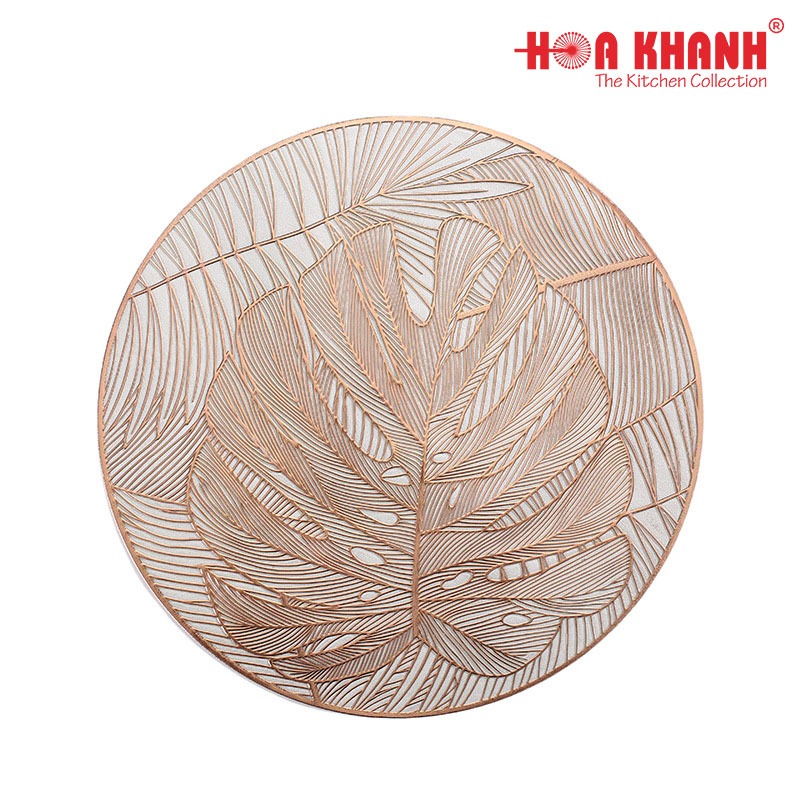 Tấm lót bàn ăn, miếng lót đĩa, lọ hoa hình tròn 38cm nhựa PVC cao cấp, chịu nhiệt, chống trượt họa t