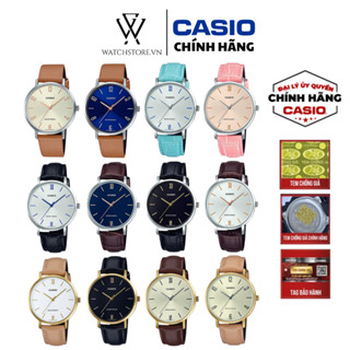 Đồng Hồ Nữ LTP-VT01 Quartz Mặt Kính Khoáng Tròn 34mm Chống Nước Dây Da Vỏ Thép Không Gỉ Cao Cấp Chính Hãng CASIO