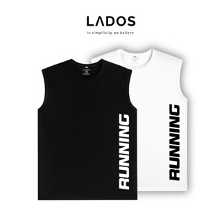 Áo thun 3 lỗ nam, nữ in chữ RUNNING LADOS-9168 cotton co giãn 4 chiều, thấm hút mồ hôi