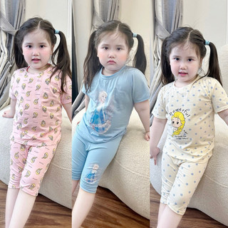 Set 3 bộ bé gái Elsa hồng xanh be