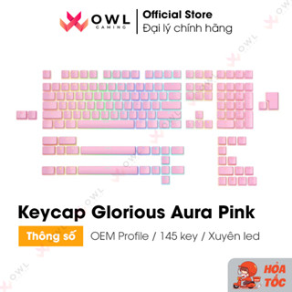  Keycap Pudding xuyên led Glorious Aura Keycaps v2 - Pixel Pink 145 pcs 