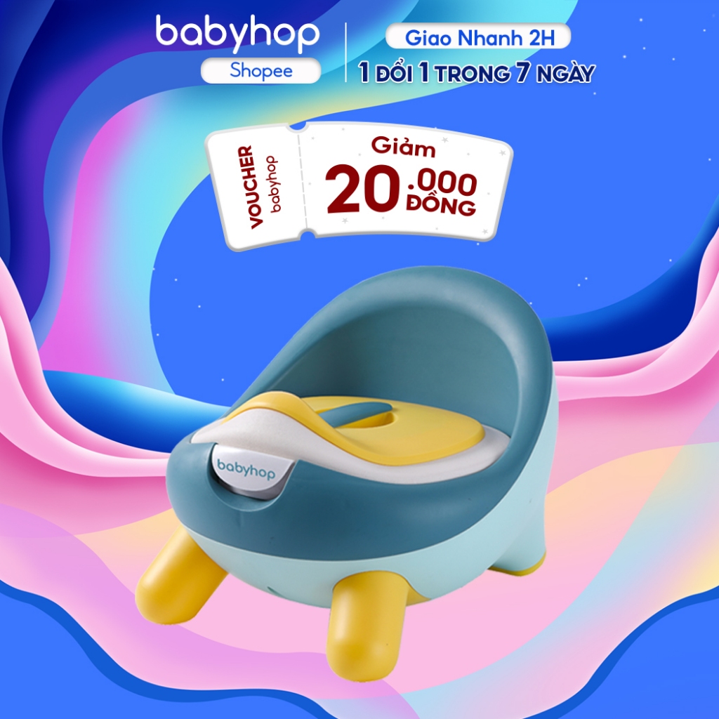 Bô Sò cho bé đi vệ sinh có nắp đậy Babyhop phù hợp với trẻ em 6 tháng đến 5 tuổi chống trơn trượt có chỗ dựa