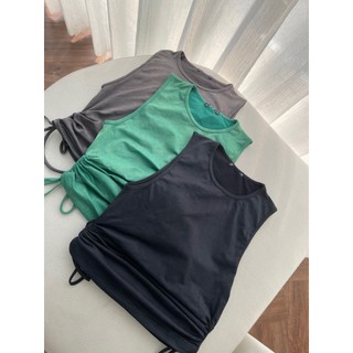 Áo thun croptop seamless rút cột eo Dara xuất khẩu