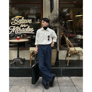 Quần Denim Dáng Dài Ống Suông Rộng Godmother