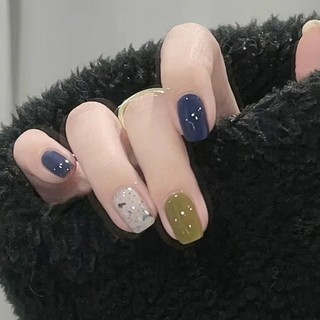 Móng tay giả ngắn vuông đơn giản LK13414, Nail box ngắn đi học đi làm, Mẫu nail ngắn dễ thương