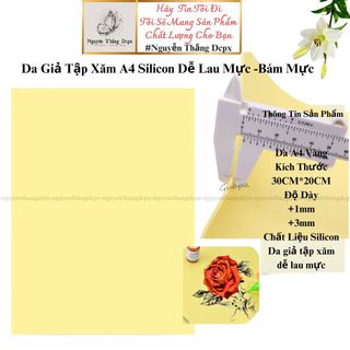 Da giả tập xăm a4 ,da giả silicon phun xăm tattoo kích thước 30cm*20cm, dày 0,1cm