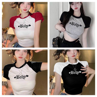 Áo Thun Croptop in ❤ BABY ❤ Dễ Thương, Tay Ngắn Rap Lăng sành điệu, (Hình  và video thật ) chất thun borip đẹp.