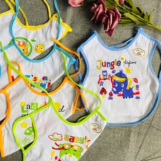 Yếm cột xỏ tay mặt sau có NI LÔNG chống thấm cho bé sơ sinh và trẻ em