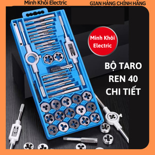 Bộ taro 40 chi tiết Sinomax,bộ taro tạo ren trong và ngoài,bộ tạo ren taro,bộ taro ren thép,bộ taro tiện ren,bộ taro bàn