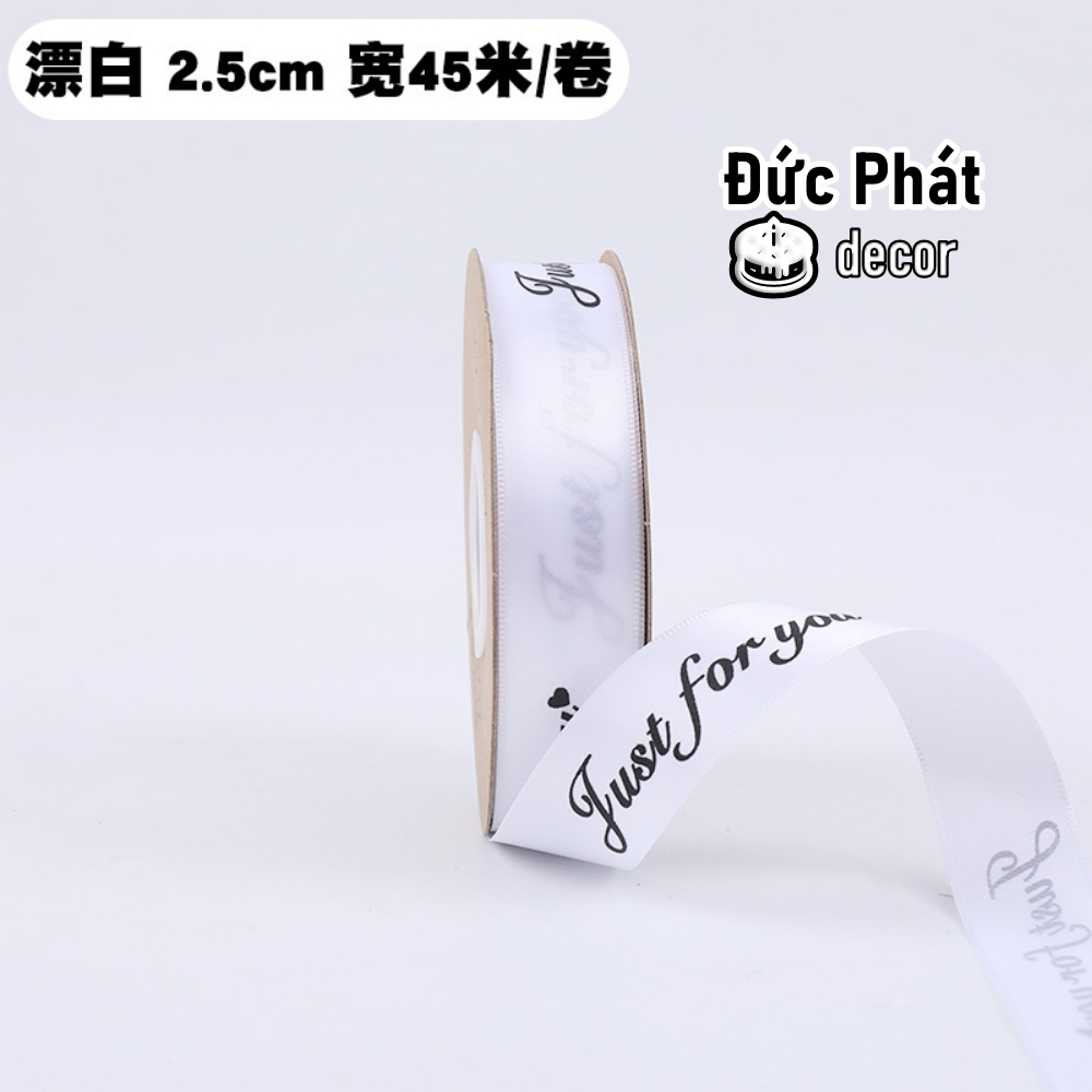 Bán Chạy - Cuộn Dây Ruy Băng Lụa In Chữ Happy Birthday "Just for You" Dùng Để Gói Quà / Trang Trí Đám Cưới Lãng Mạn DIY