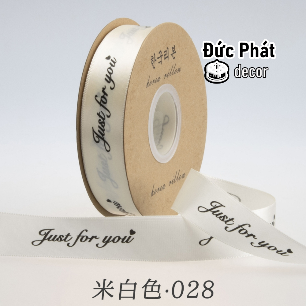 Bán Chạy - Cuộn Dây Ruy Băng Lụa In Chữ Happy Birthday "Just for You" Dùng Để Gói Quà / Trang Trí Đám Cưới Lãng Mạn DIY