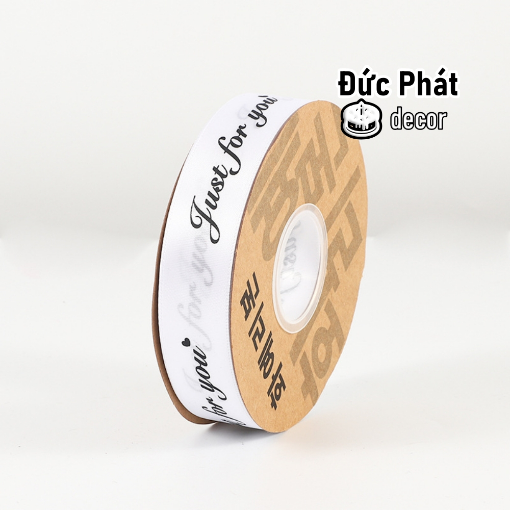 Bán Chạy - Cuộn Dây Ruy Băng Lụa In Chữ Happy Birthday "Just for You" Dùng Để Gói Quà / Trang Trí Đám Cưới Lãng Mạn DIY