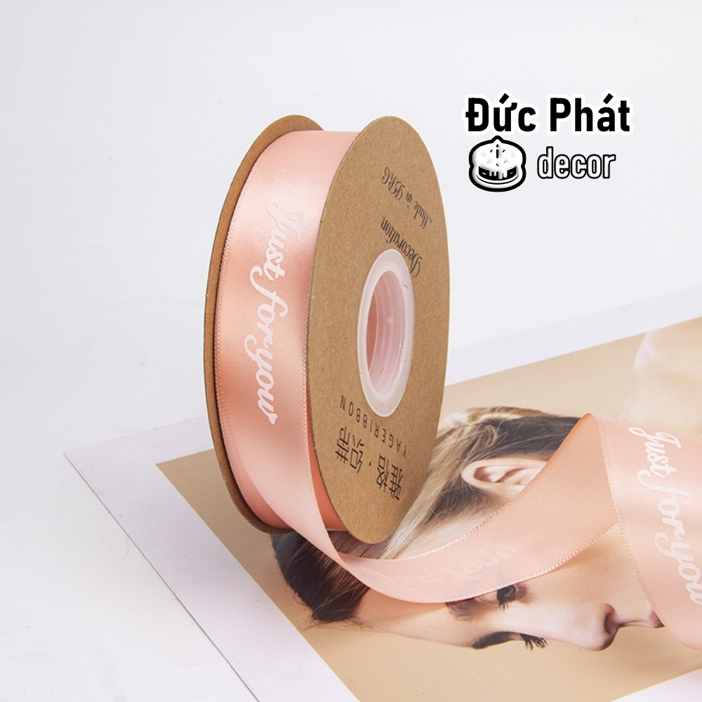 Bán Chạy - Cuộn Dây Ruy Băng Lụa In Chữ Happy Birthday "Just for You" Dùng Để Gói Quà / Trang Trí Đám Cưới Lãng Mạn DIY