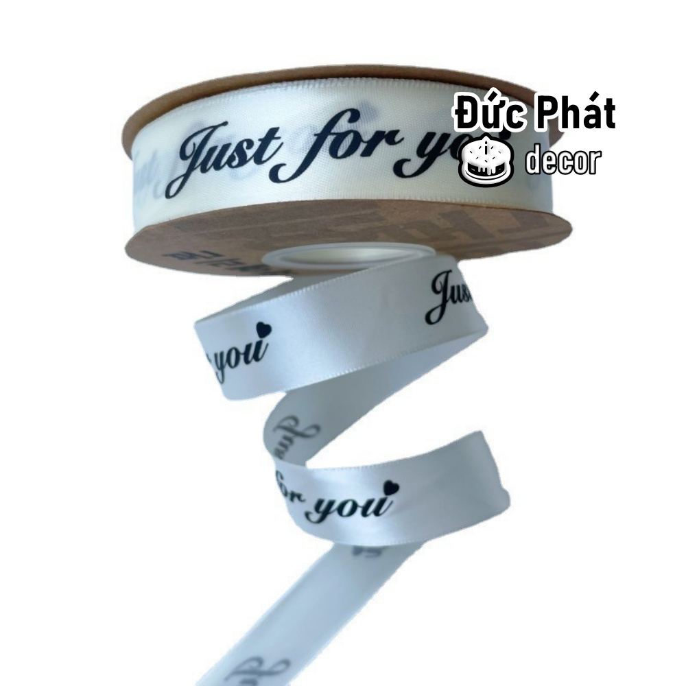 Bán Chạy - Cuộn Dây Ruy Băng Lụa In Chữ Happy Birthday "Just for You" Dùng Để Gói Quà / Trang Trí Đám Cưới Lãng Mạn DIY