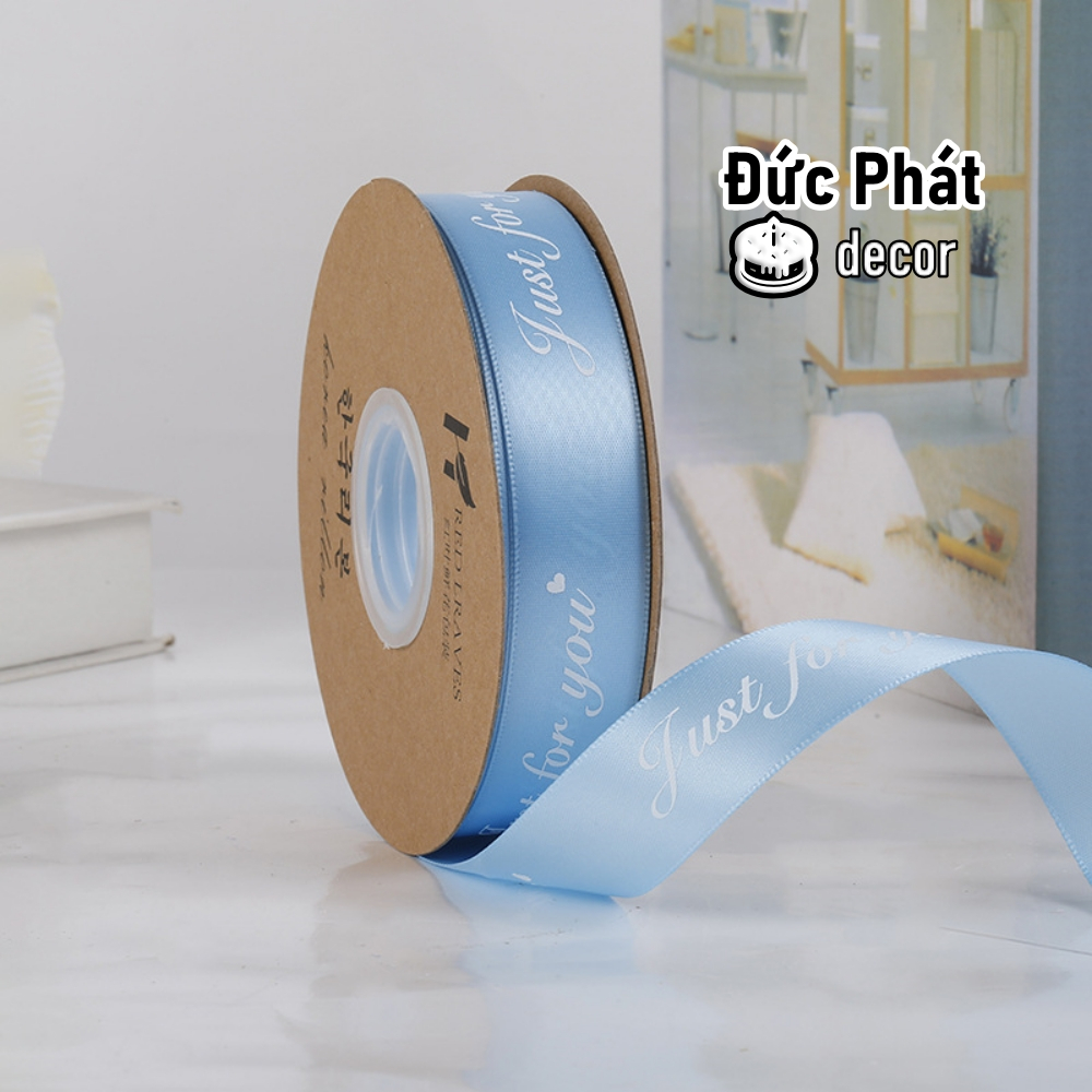 Bán Chạy - Cuộn Dây Ruy Băng Lụa In Chữ Happy Birthday "Just for You" Dùng Để Gói Quà / Trang Trí Đám Cưới Lãng Mạn DIY