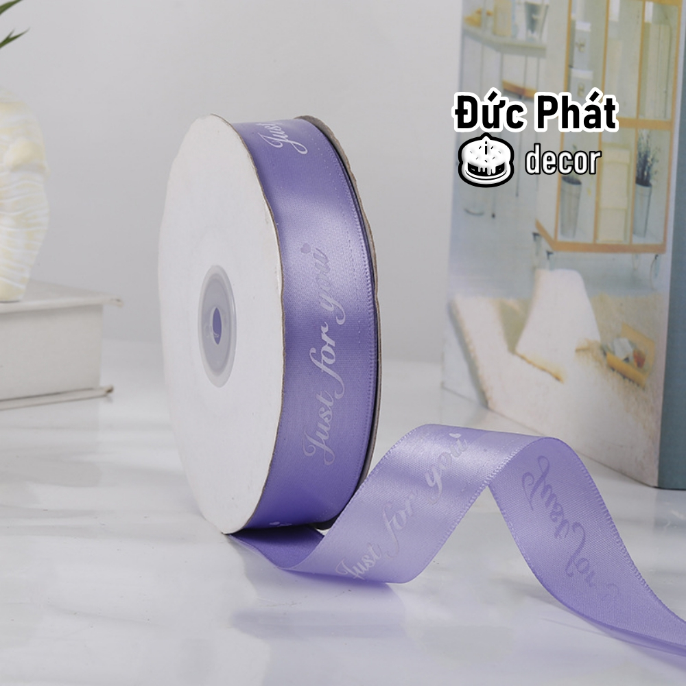 Bán Chạy - Cuộn Dây Ruy Băng Lụa In Chữ Happy Birthday "Just for You" Dùng Để Gói Quà / Trang Trí Đám Cưới Lãng Mạn DIY