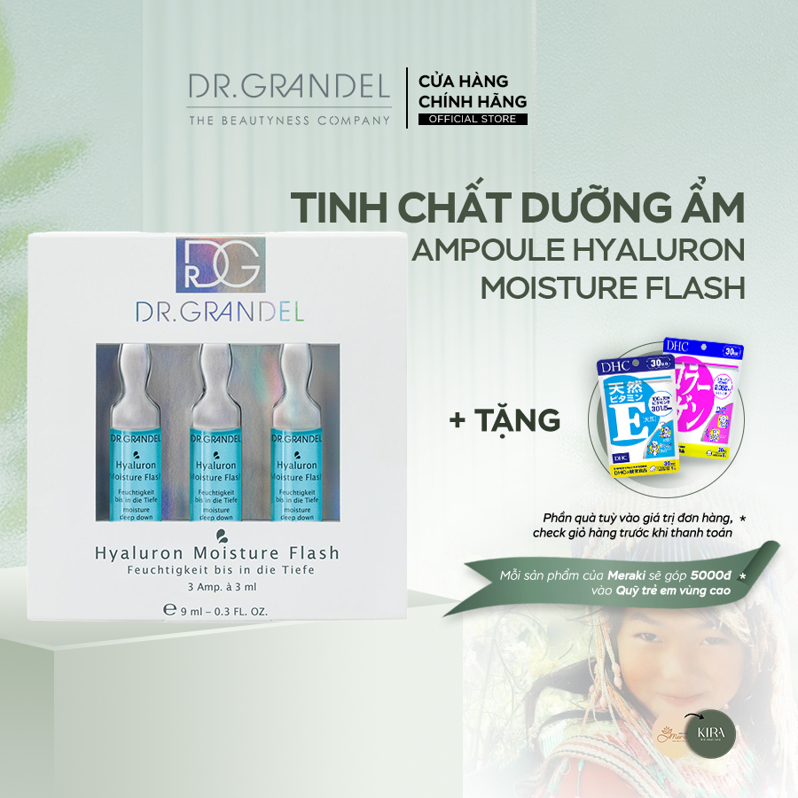 Tinh chất Dưỡng ẩm Chuyên sâu Chiết xuất Vi tảo xanh Dr.Grandel Ampoules HYALURON MOISTURE FLASH 9ml