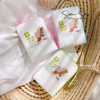 Khăn Sữa 4 Lớp Mipbi Xuất Nhật Chất liệu 100 % Cotton Tự Nhiên Set 10c Chiếc