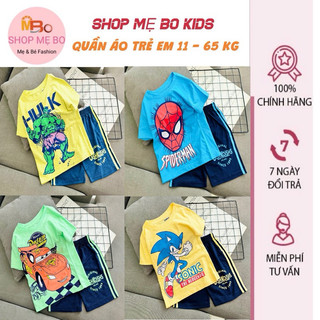 Đồ bộ bé trai thun cotton in hoạt hình siêu nhân khủng long spiderman