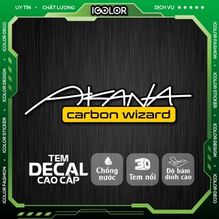 Tem Akana carbon wizard nổi 3D siêu đẹp dán mọi vị trí xe máy, ô tô