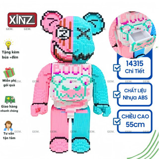 Đồ chơi lắp ráp Gấu Bearbrick Boom size lớn 55cm chính hãng Xinz ,bộ quà tặng độc đáo cho bé và cả người lớn Gem.toys