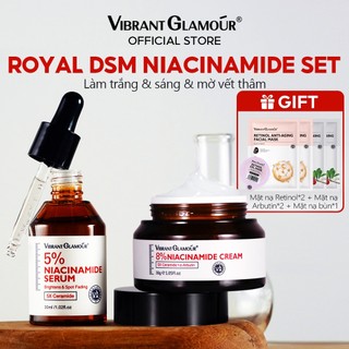 【Mua 2 Tặng 7】VIBRANT GLAMOR Tinh chất Niacinamide 5% và Bộ kem Niacinamide 8% Làm trắng & dưỡng ẩm & trị mụn 30ml+30g