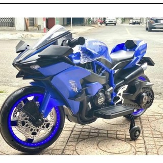Xe máy điện trẻ em,mô tô điện h2r có bánh xe phát sáng