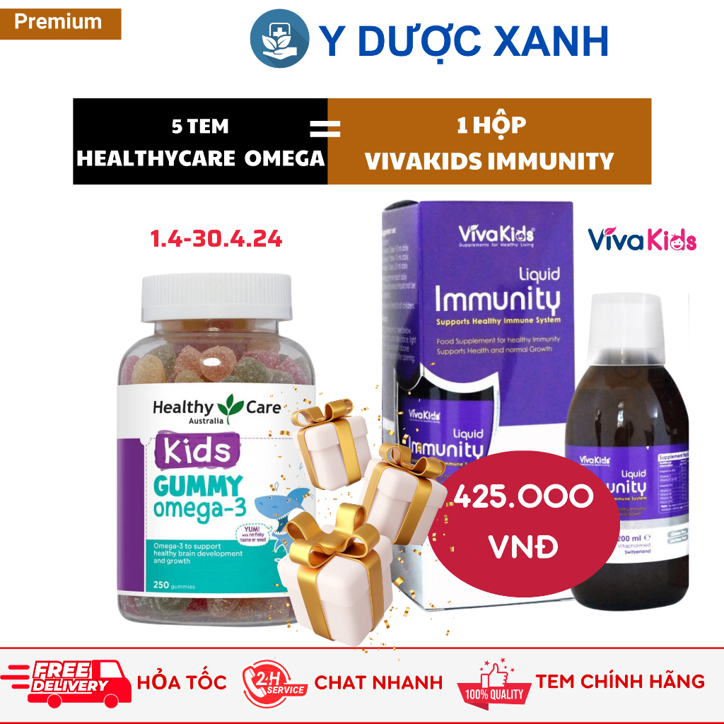 Mua [Chính Hãng] Kẹo Dẻo HEALTHY CARE GUMMY OMEGA-3 250 Viên, Bổ sung omega 3 cho bé - Y Dược Xanh