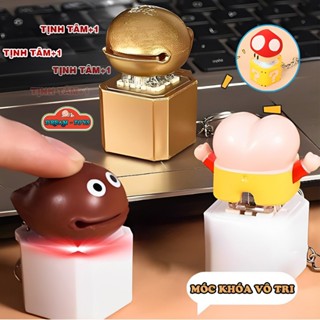  Móc Khoá Vô Tri Nút Bấm Fidget Gadget Keycap Hình Gõ Mõ Shin Mario Cho Bàn Phím Cơ Có Đèn LED Giải Toả Stress 