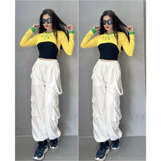 Bộ Đồ Tập Thể Thao Nữ Áo Croptop Quần Jogger Thun Lạnh Cao Cấp Tập Gym Yoga Aerobic