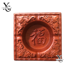 Gạt tàn gỗ nguyên khối vuông trạm dơi