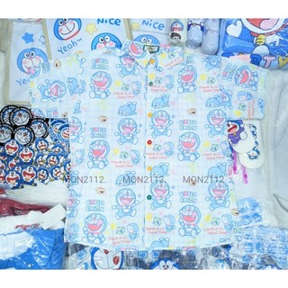 Áo sơ mi Doraemon Doremon vải lụa form rộng xinh xắn