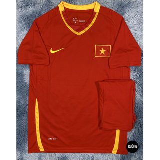 Hàng Thailand Super Bộ Áo bóng đá Việt Nam đỏ 2009 retro chuẩn thi đấu