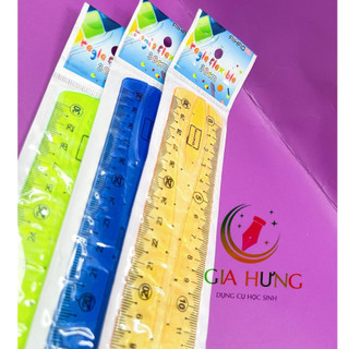 Combo 2 cây thước kẻ dẻo 20cm,30cm aihao cao cấp, thước nhựa dẻo hình học