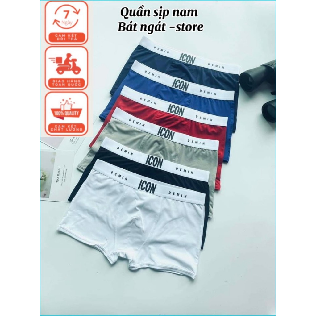 Quần Lót Nam Boxer Thun Lạnh ICON Co dãn 4 chiều, Quần sịp Nam Thun Lạnh Boxer ICON Denim Loại 1