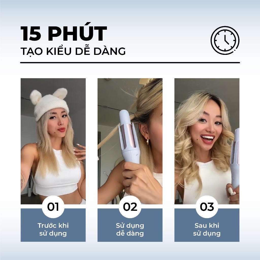 Máy uốn tóc làm xoăn tự động SeeMee lớp phủ gốm sứ bảo vệ